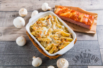 Sparrow Pizza penne carbonara